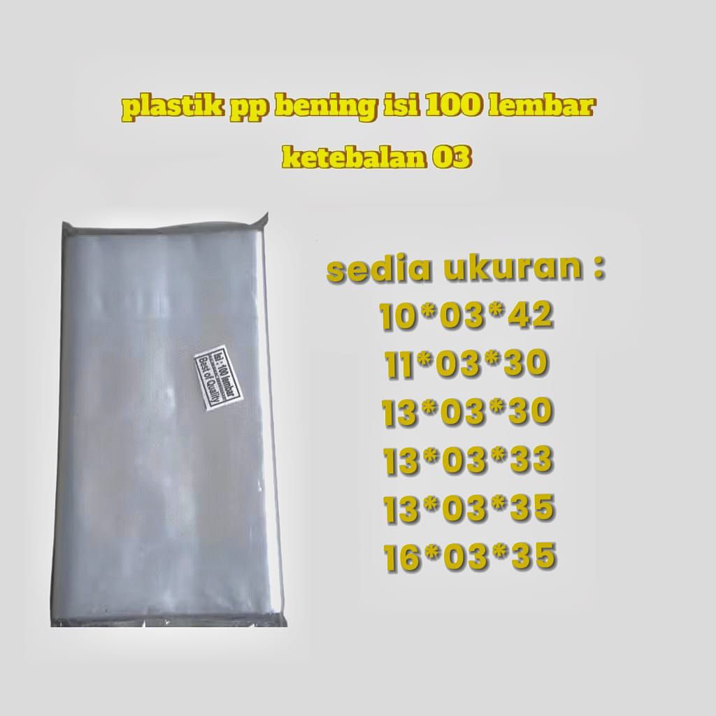 PLASTIK PP BENING KETEBALAN 03 ISI 100 LEMBAR