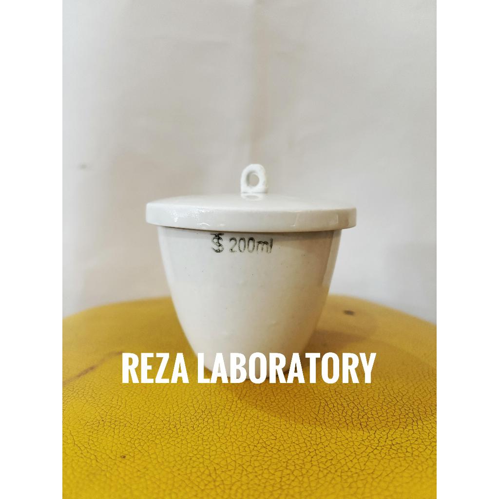 Cawan Krusibel Porselen dengan Tutup – Crucible Porcelain Cap RRC 200ML