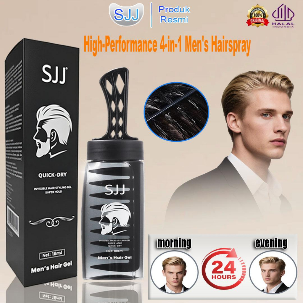 Pria Anti Statis | Gel Styling Mini + SisirRambut Premium |2-in-1: Mousse + Oil Conditioner, CocokGa