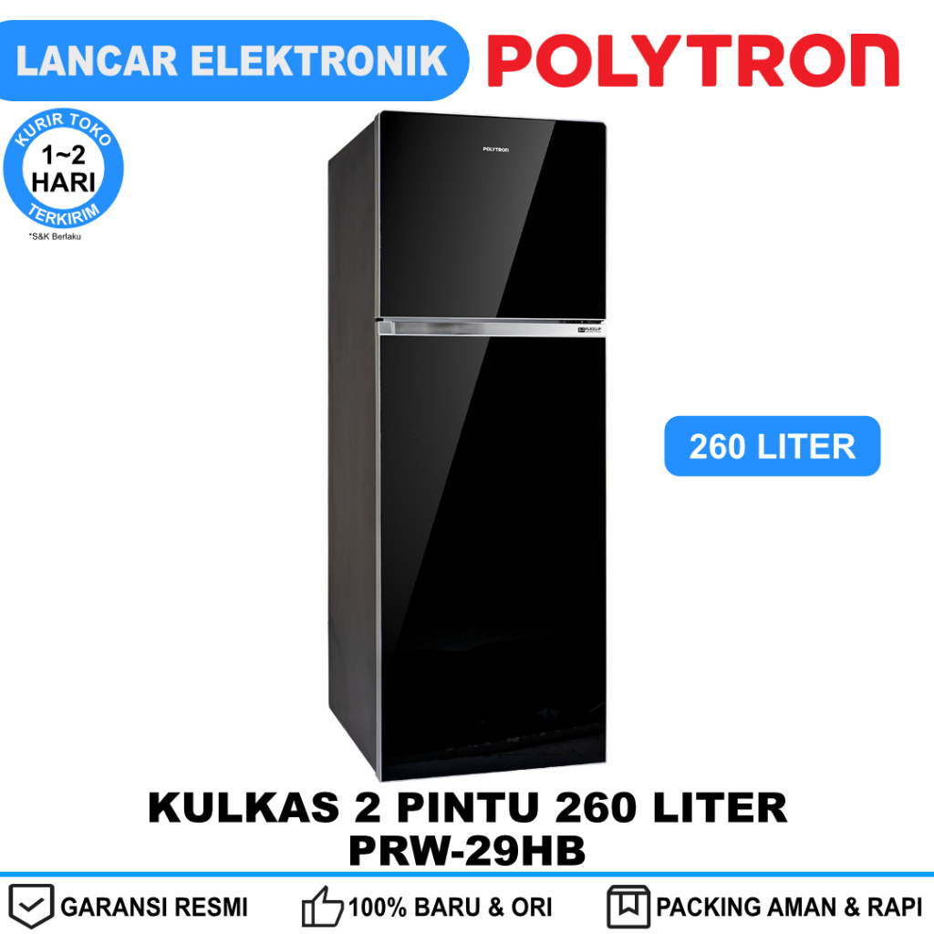 Kulkas Polytron 2 Pintu 260 Liter Belleza Flex Up 5 In 1 PRW-29HB
