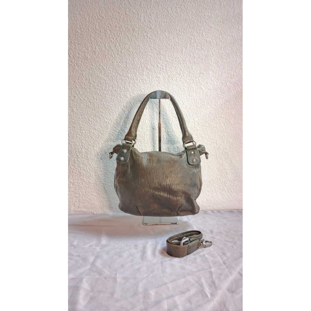 Liebeskind tote bag hijau coklat medium