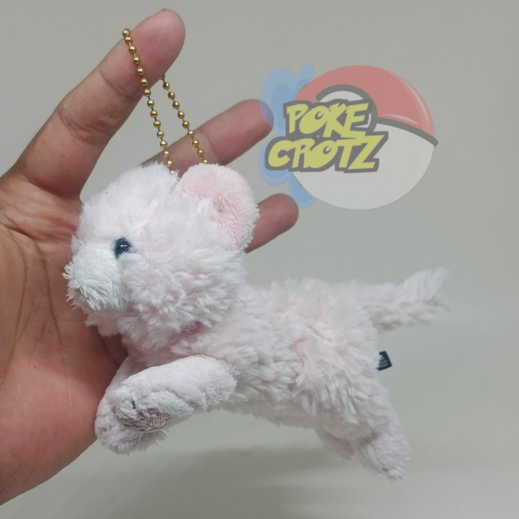 Boneka kucing persian pink cat gantungan kunci keychain key ring sunlemon plush 16cm