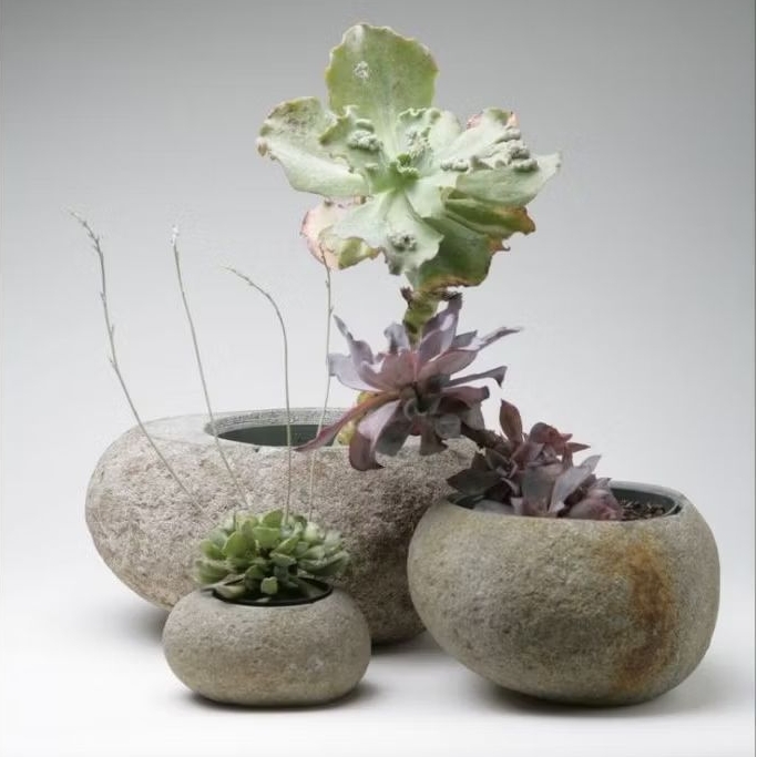 Pot Tanaman Batu Alam | Pot Batu Natural | Pot Hias Minimalis