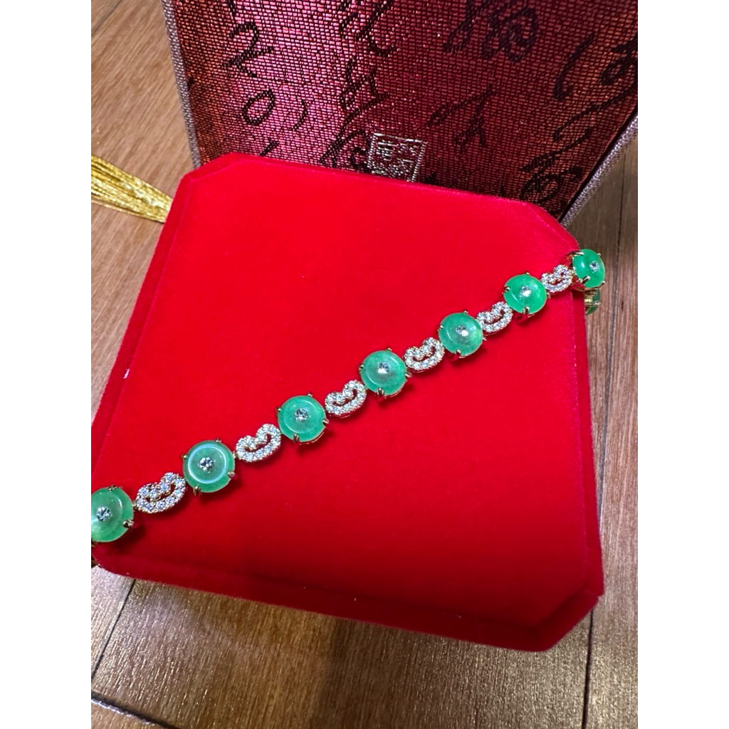 Gelang giok rantai bulat mata premium giok cina asli original