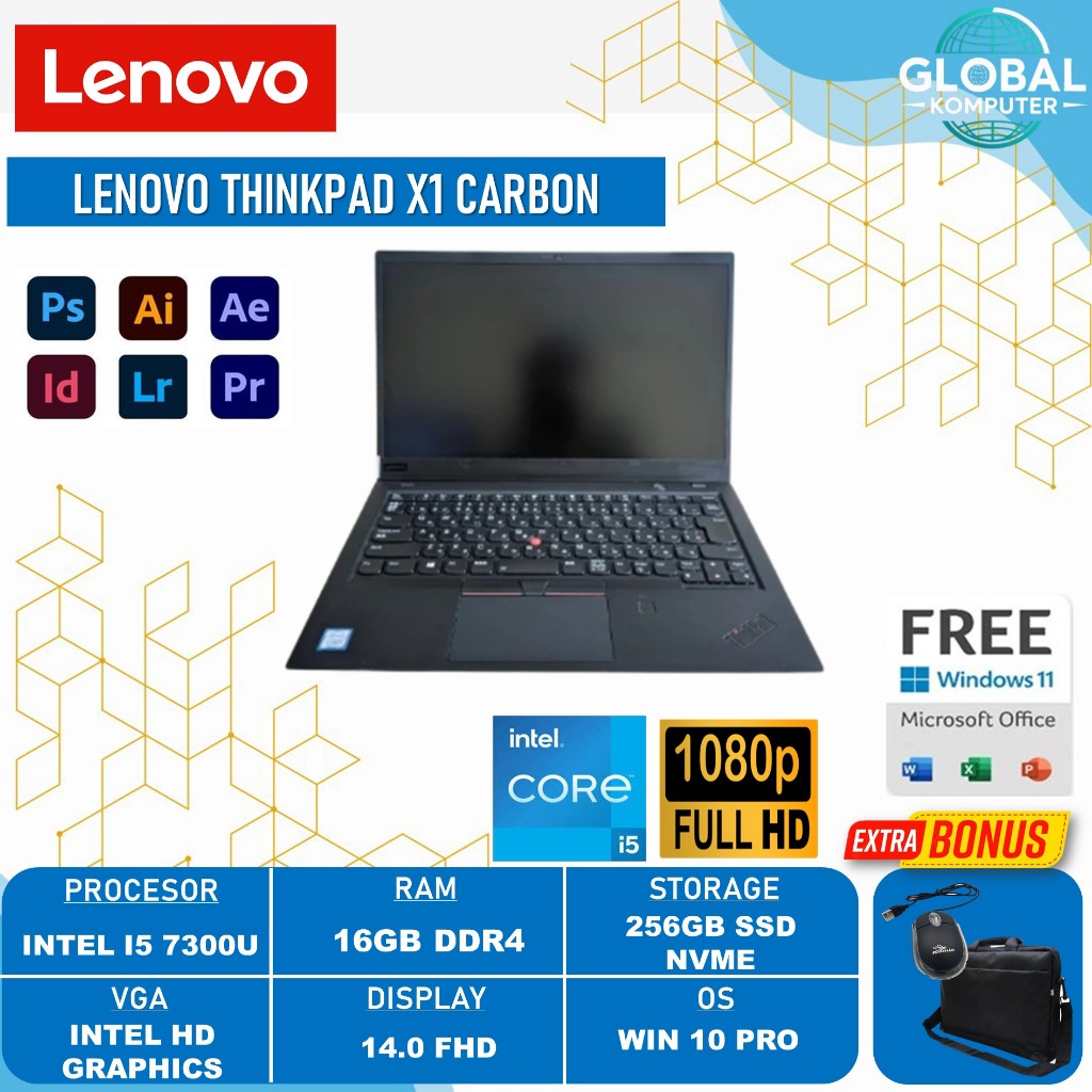 Laptop Lenovo Thinkpad X1 Carbon Intel I5 7300U 16GB 256GB 14.0 FHD Win10Pro