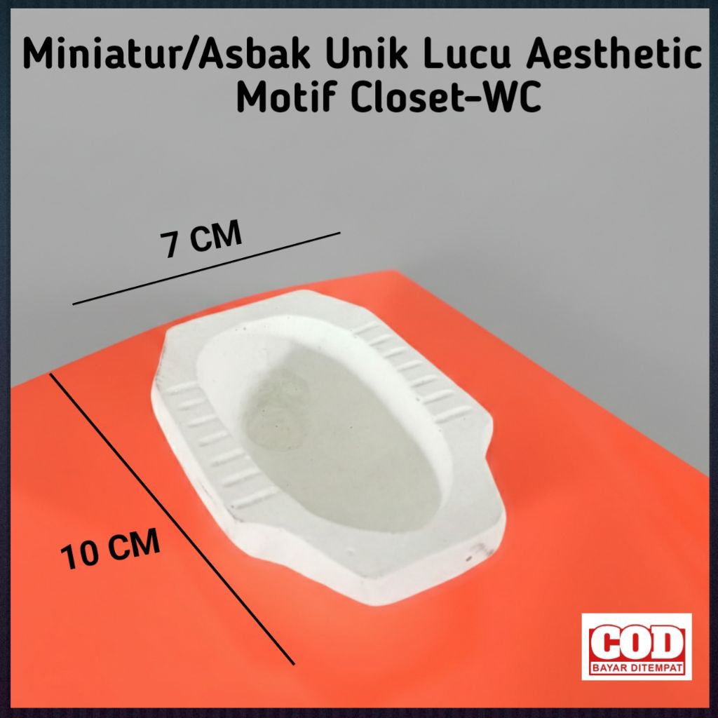 Kerajinan Tangan Asbak Mini Unik Lucu Aesthetic Motif Closet-WC Jongkok
