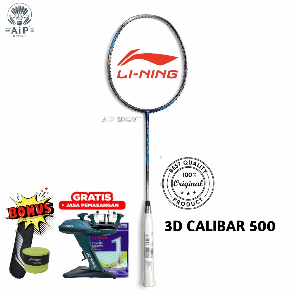 Raket Badminton Lining 3D Calibar 500 Blue