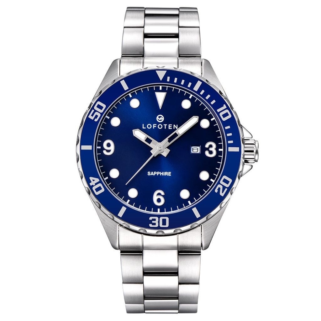 LF 6513 M Lofoten Jam Tangan Pria Chronograph Silver Navy