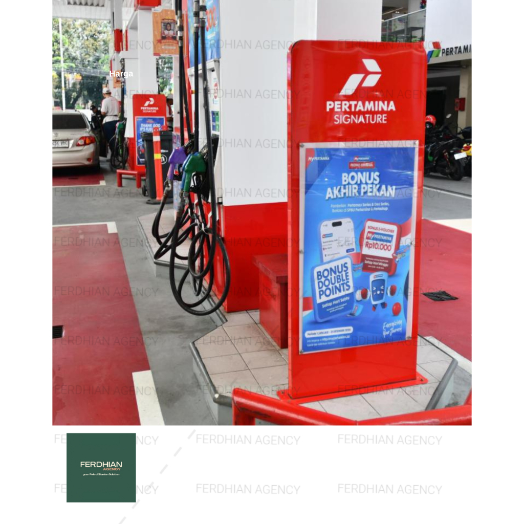 Totem Papan TFS Promosi Pertamina Akrilik SUDAH TERMASUK PACKING KAYU