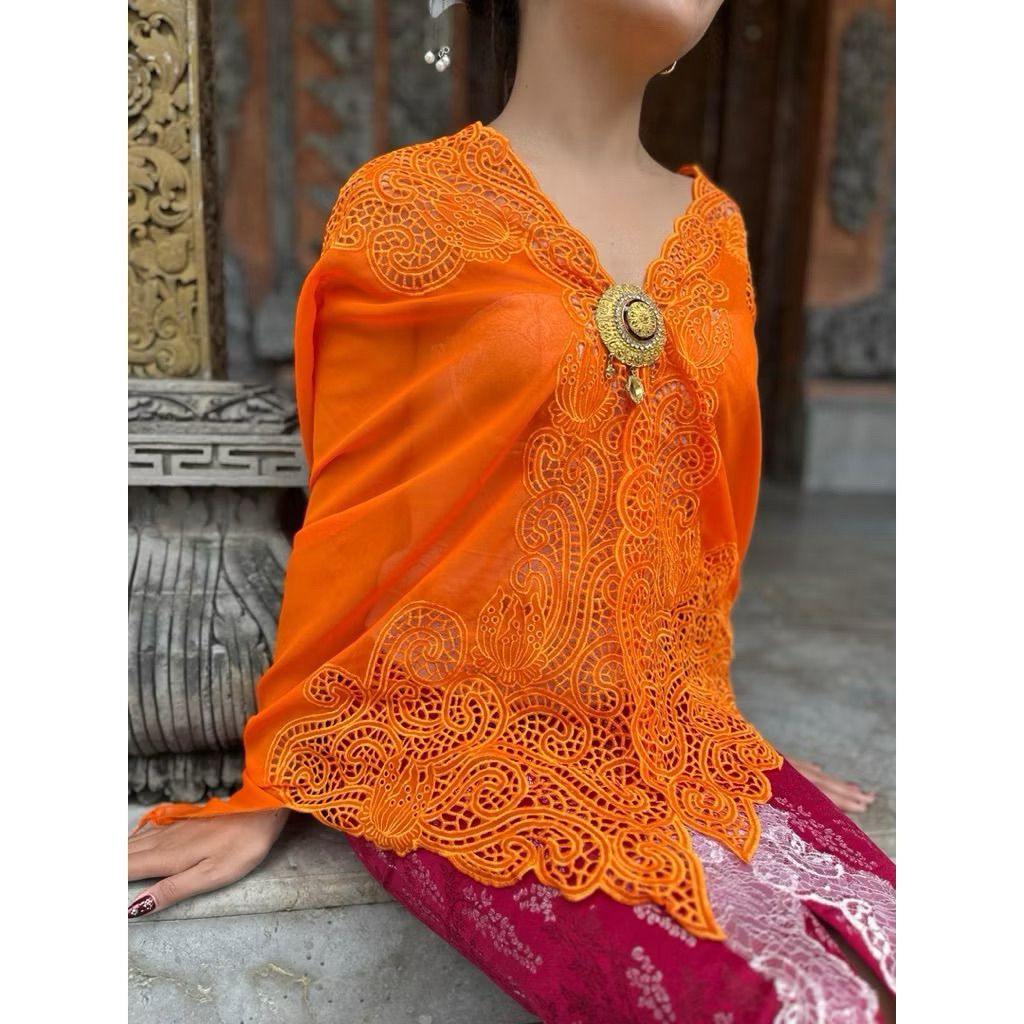 LOTUS- Kain bordir bahan kebaya ukuran 1,4m bisa sampai ld 120cm original by chandraa busana