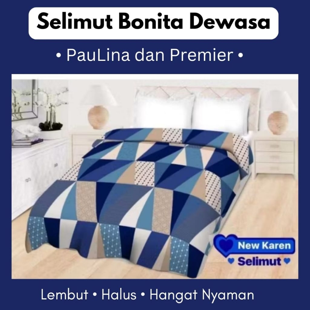 Selimut Bonita Dewasa Paulina & Premier Tebal Lembut Hangat Nyaman