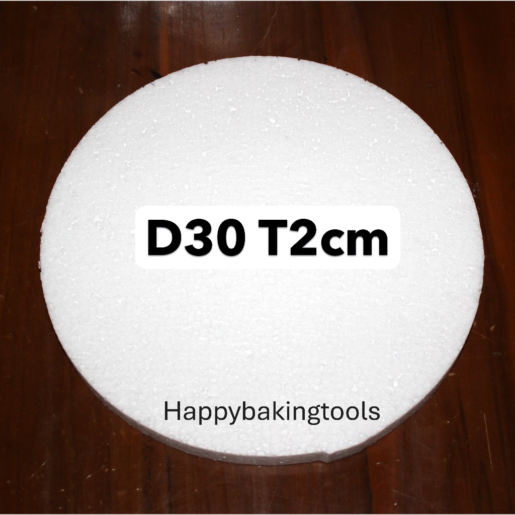 Tatakan styrofoam D30 T2cm, alas kue styrofoam bulat gabus 30cm, tatakan cake styrofoam alas cake, A