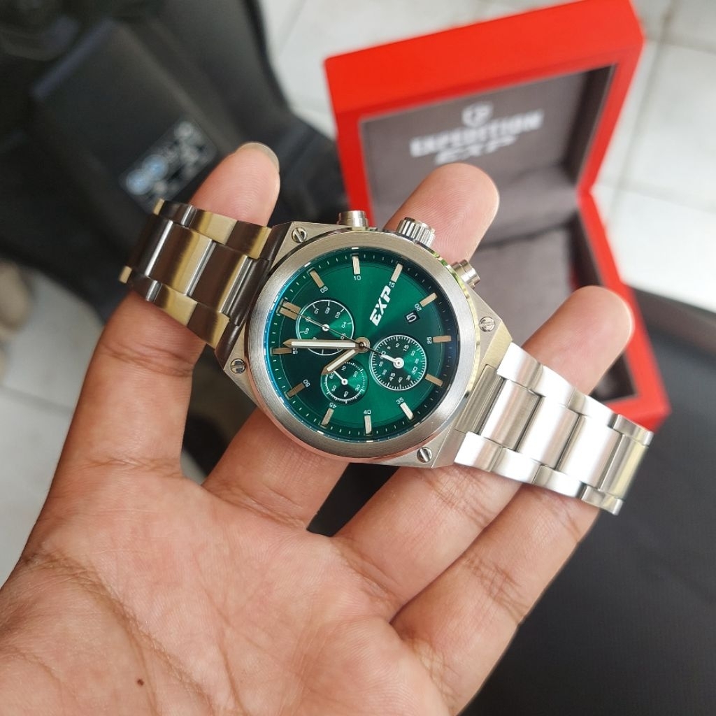 Jam Expedition Chronograph E6850MC second preloved mulus bening fullset lengkap nota no minus