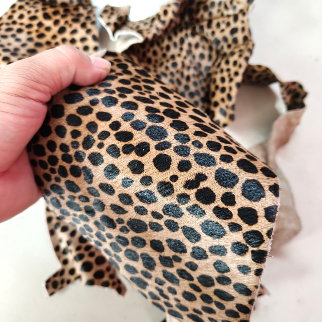 RIVIKER Perca Kulit Asli Motif Leopard Premium - Kulit Asli Corak Macan