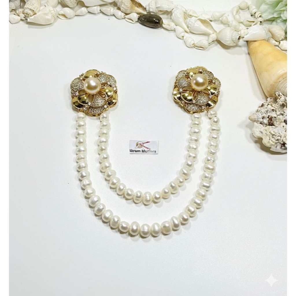 Bros juntai Mutiara Air Tawar kombinasi mutiara air laut/bros blazzer/bros kebaya