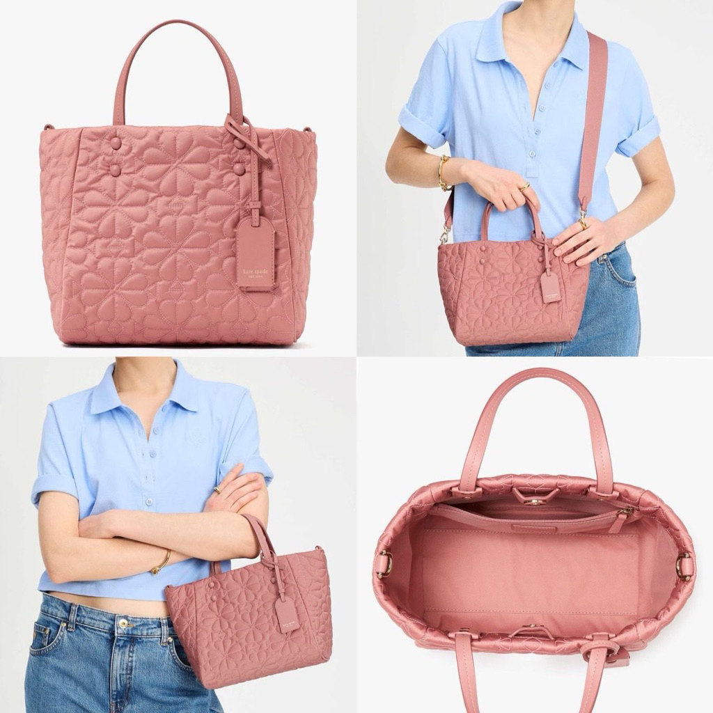 Tas Kate Spade Tilly Small Quilted Tote Bag Cosmetic Pink AUTHENTIC