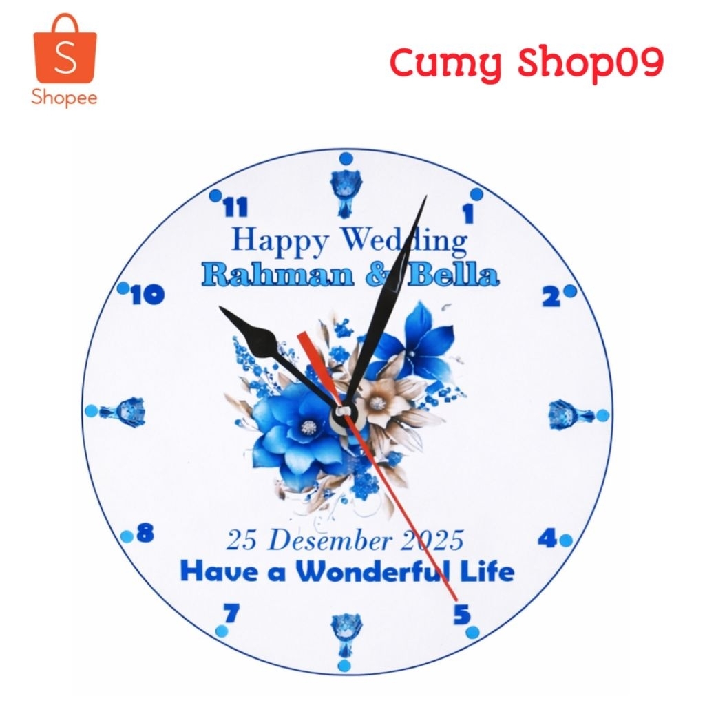 JAM DINDING CUSTOM NAMA | JAM DINDING KAYU | JAM DINDING DESAIN SUKA SUKA