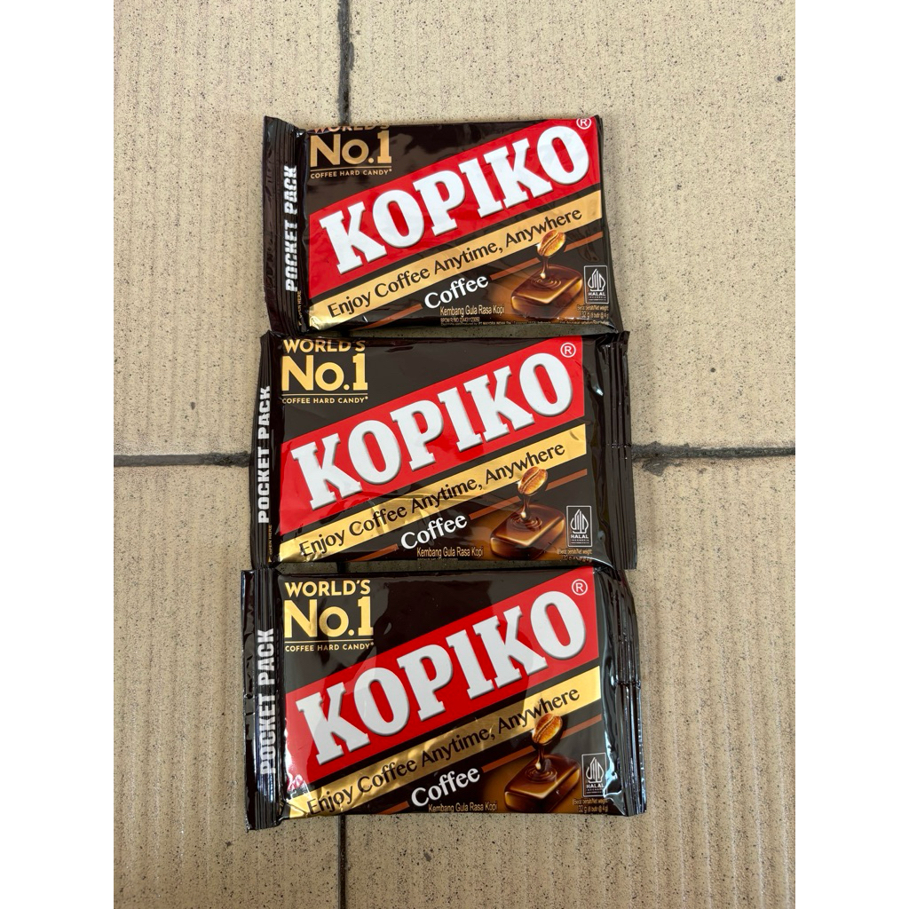 agen distributor makanan ringan snack permen kopiko coffee korea pocket pack world no 1 isi 3pack mu