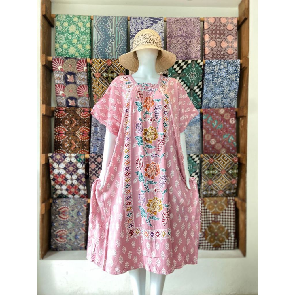 KEMUL ENCIM Daster Lowo Batik Colet Ld 140 Pb 115 Jumbo Non Busui Rayon Premium Dada Karet Terbaru B