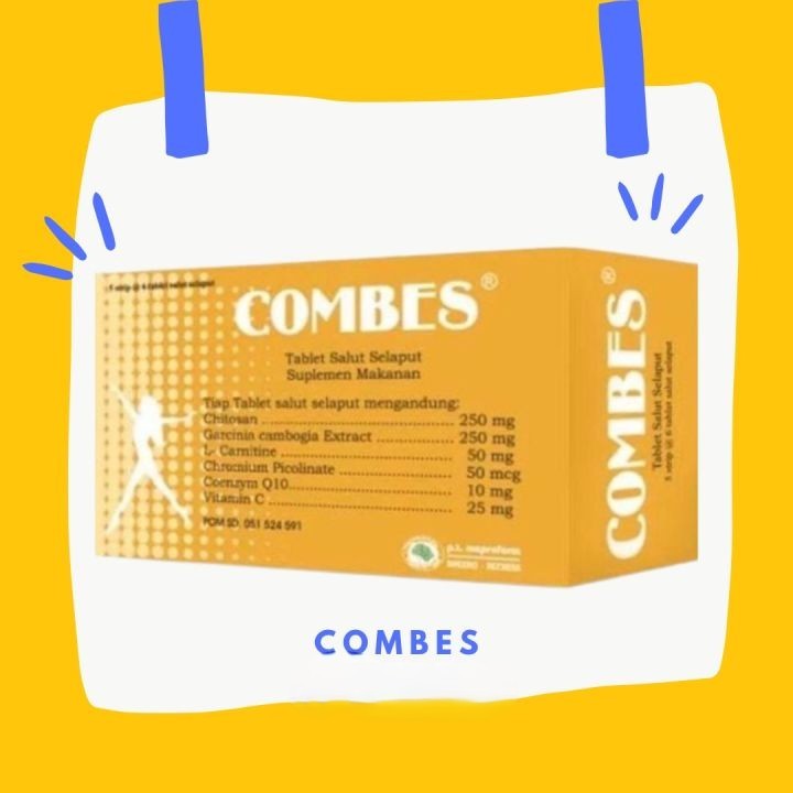 COMBES Pelangsing 5 Strip Tablet Chitosan Garcinia L-Carnitine Vitamin C Obesitas