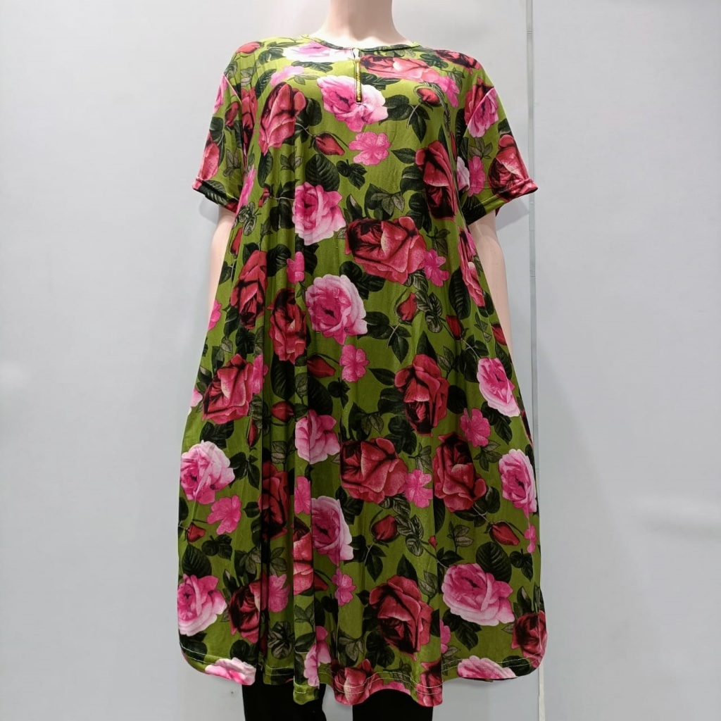 Daster Jumbo Bahan Jersey Spandek Korea Nyaman Busui Friendly