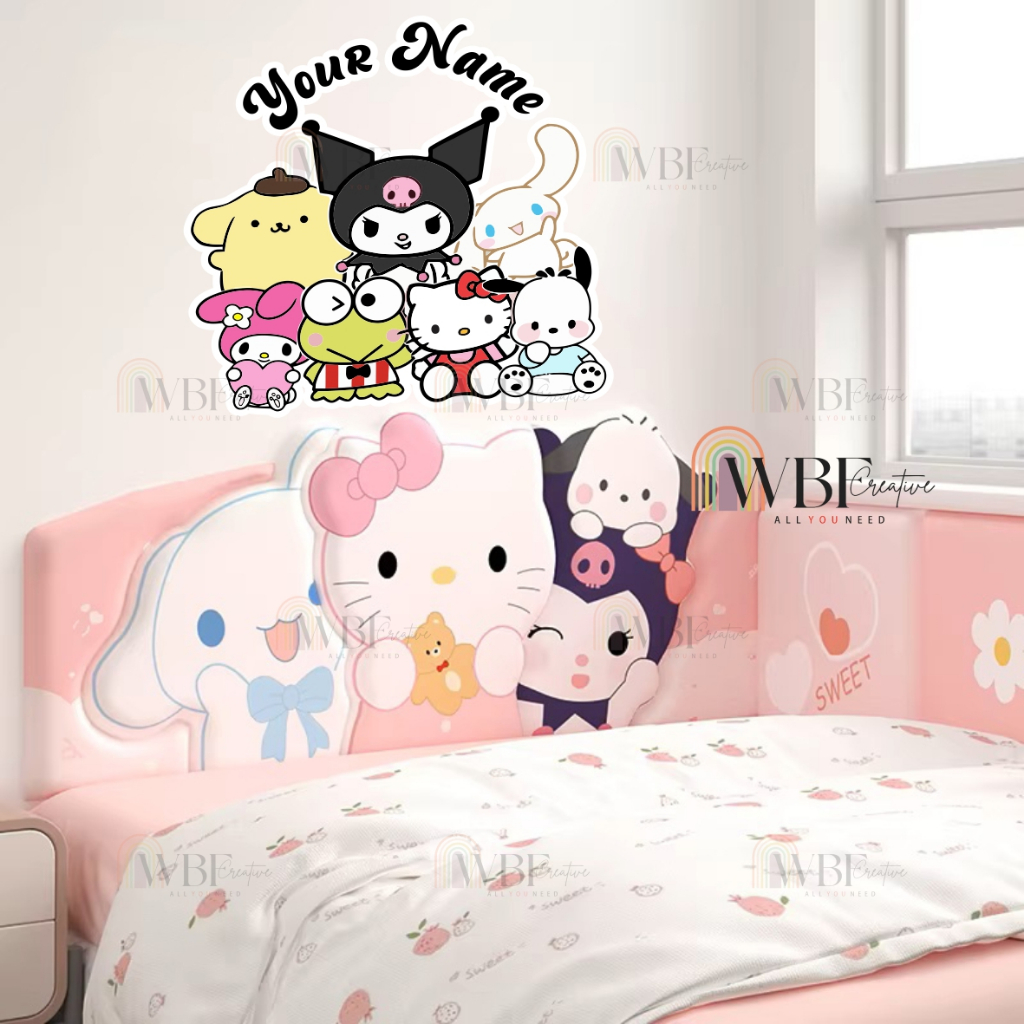 Sticker Dinding Kamar anak Tema Sanrio - Walldecor Kamar Anak Tema Sanrio Series