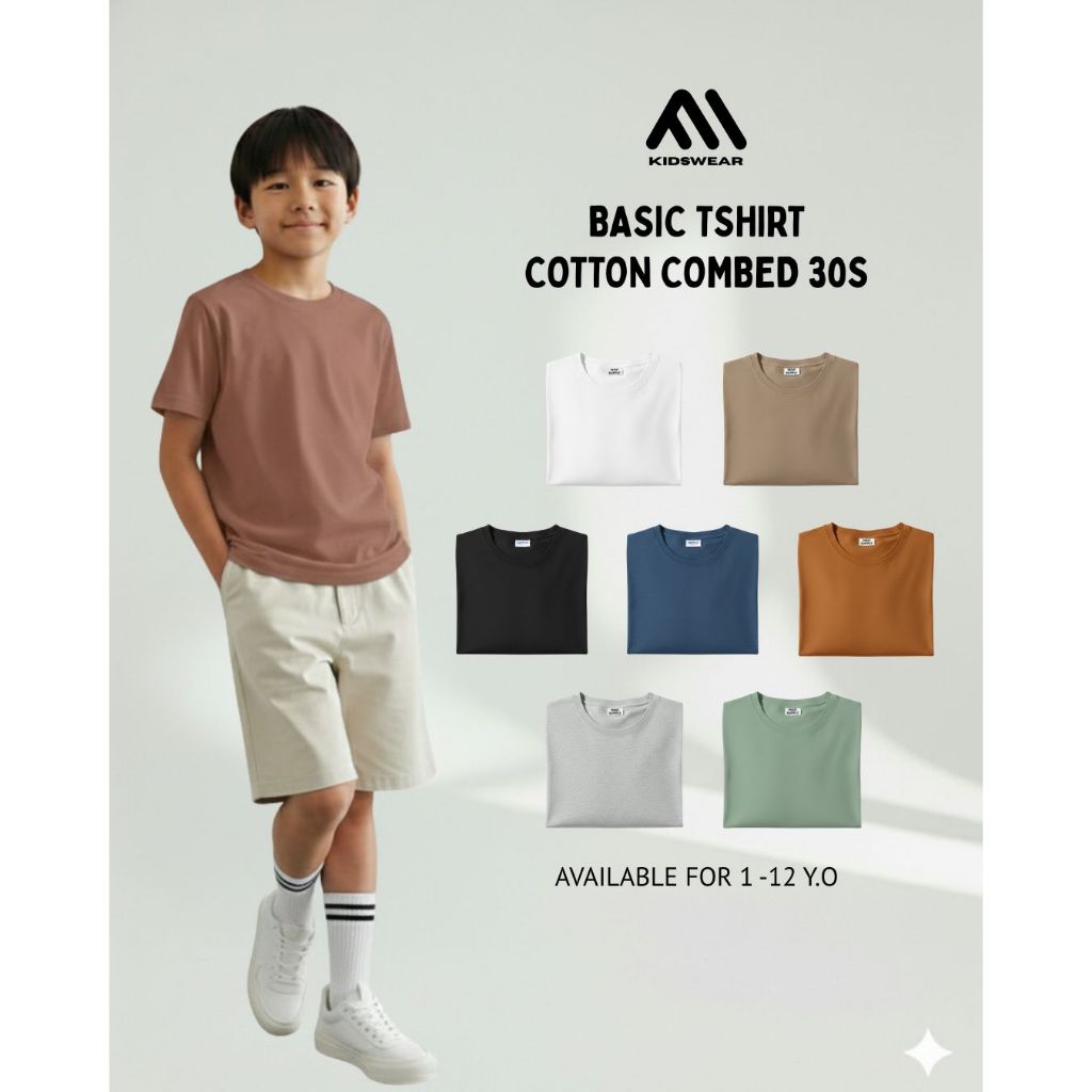 Maxikids Kaos Tshirt Polos Anak - Peach
