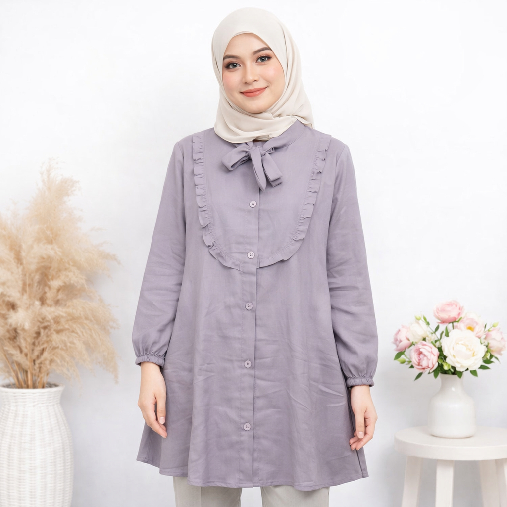 Obral Tunik / Midi Dress Polos Rayon Twill AL-SITAS