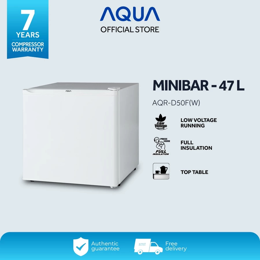 AQUA Elektronik Kulkas Portable AQR-D50F Mini Bar 47 Liter / Kulkas Mini