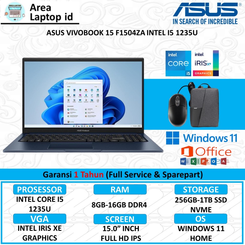 Laptop Asus Vivobook 15 F1504ZA Intel Core i5 1235U Ram 16GB 512GB SSD 15.6 FHD WIN11HOME
