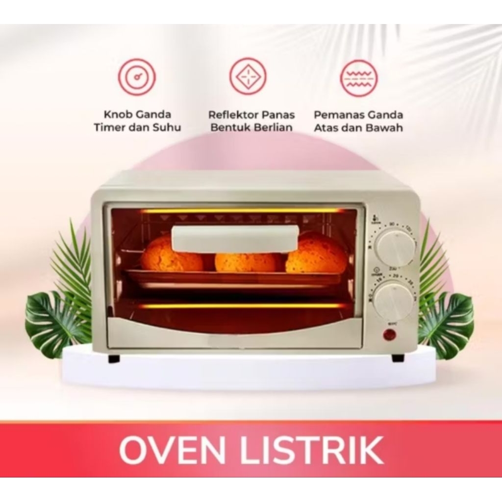 [ VITOSHOP.24 ] OVEN LISTRIK FINITO 12L WARNA PINK/PEMANGGANG ELEKTRIK FINITO 12L