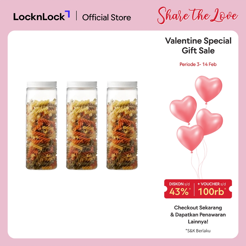 LocknLock - Toples Penyimpan Makanan (Dry Food Canister) Set 3PCS