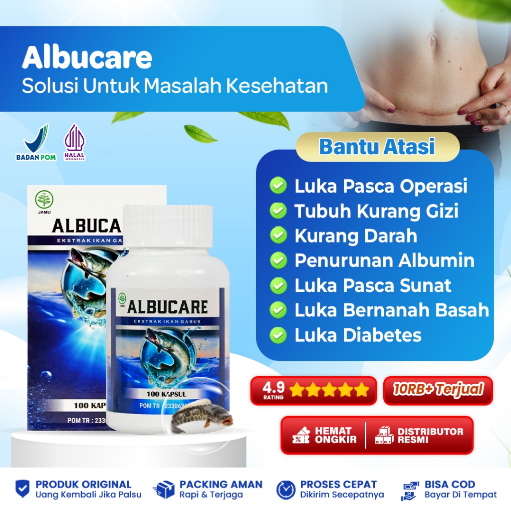 ALBUCARE Obat Herbal Ekstrak Ikan Gabus Asli HALAL dan BPOM