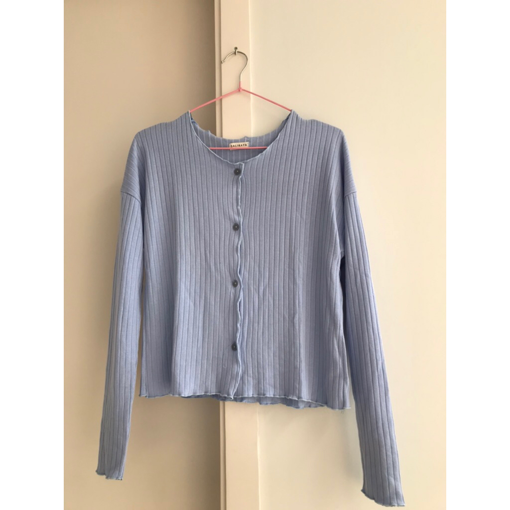 knit cardigan baby blue
