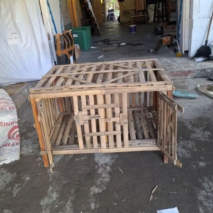 Kandang Ayam Bambu Portable Model 2 Pintu