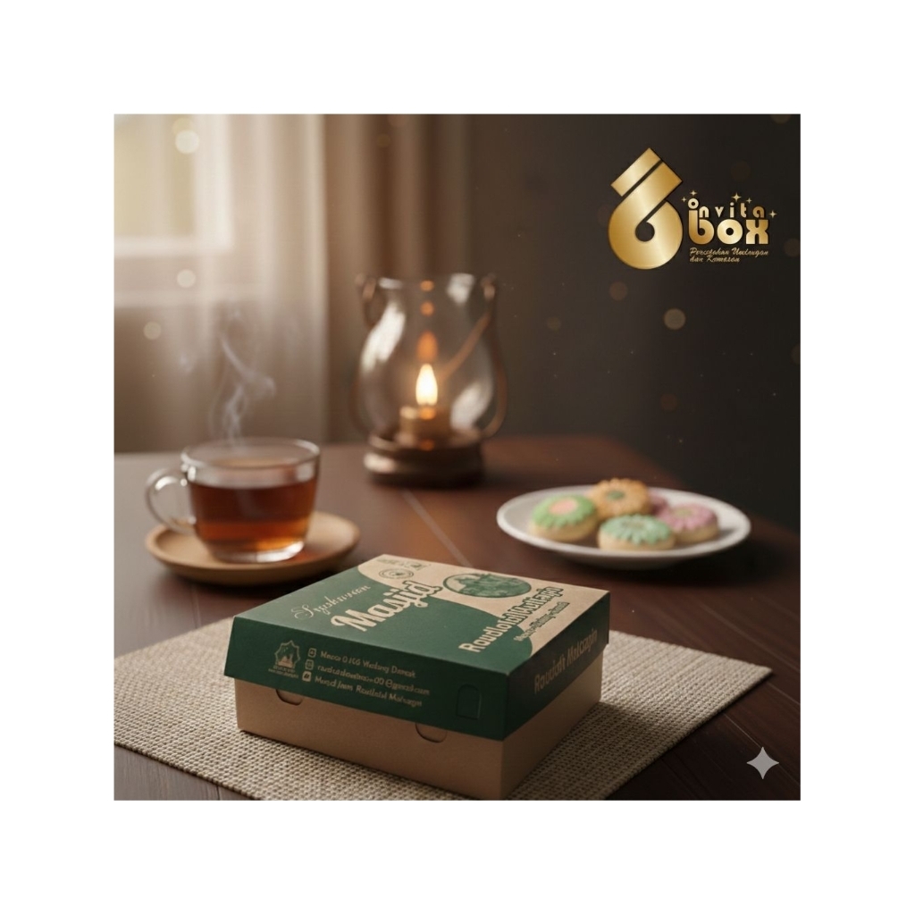 Box Catering | Lunchbox 18 x 18 x 7 cm Kraft PE dalam laminasi