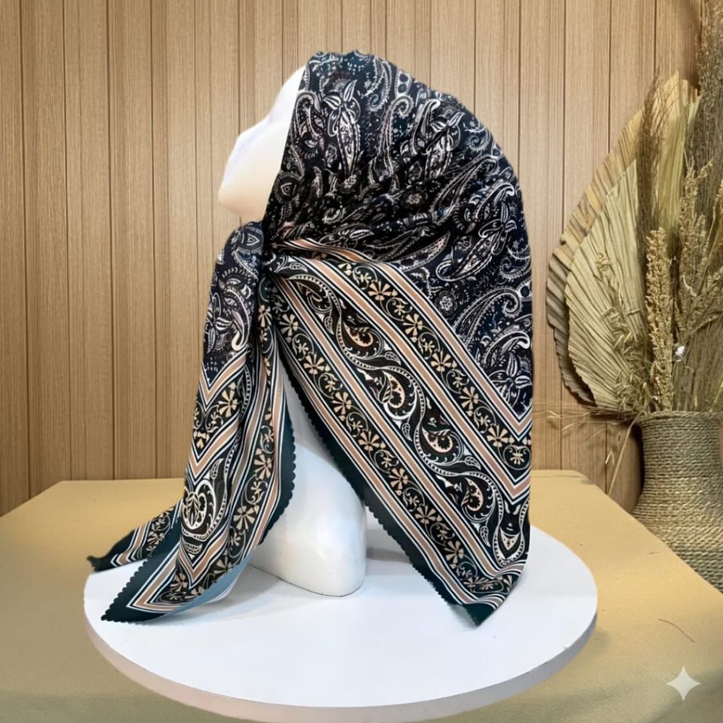 Hijab segiempat Turkey motif /hijab terbaru segiempat motif/hijab Turkey motif