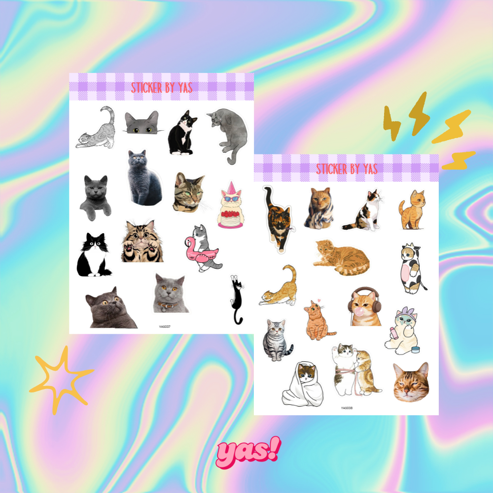 Sticker Cute Cat Aesthetic