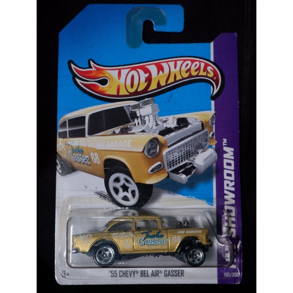 SALE Diecast Mobil Hot Wheels '55 Chevy Bel Air Gasser Warna Gold Kuning Emas Gasser Hot Rod Car Edi