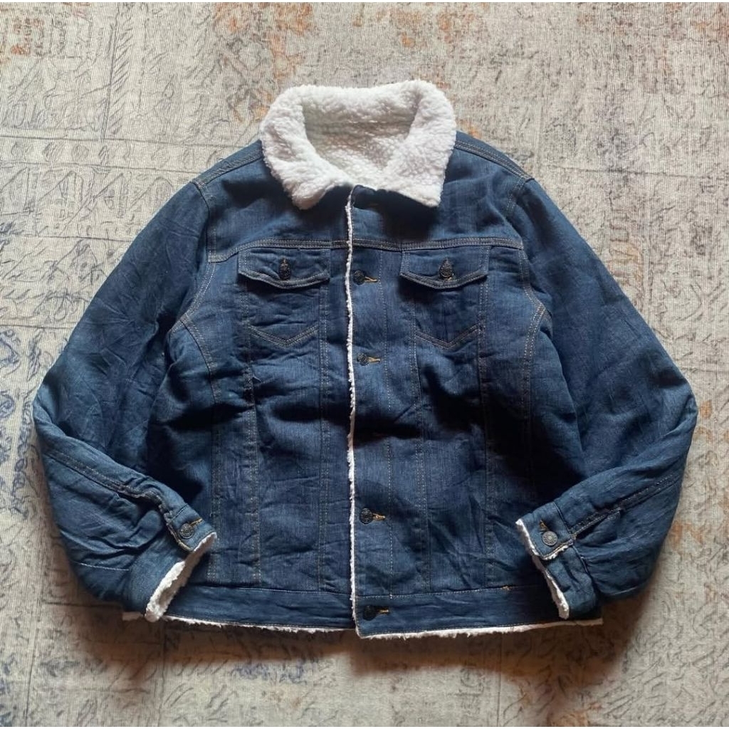 Jaket Denim Sherpa Unbrand