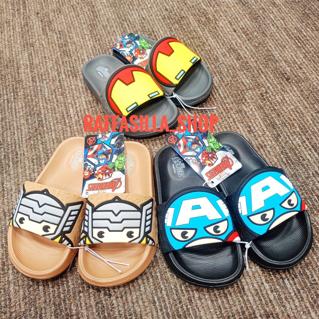 Sandal Zandilac Cowok Justice League Sandal Anak Laki Slip On Tebal Empuk