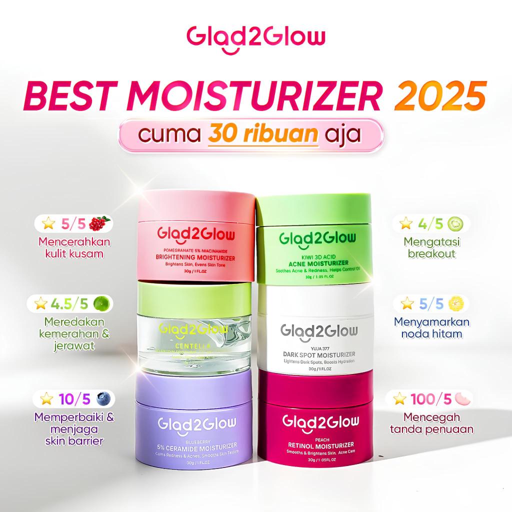 Moisturizer Glad2glow - Moisturizer G2g - Pelembab Wajah Glad2glow - Moist G2g