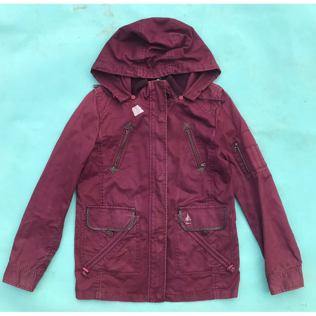 Jaket Jeans Bean Pole Maroon wanita