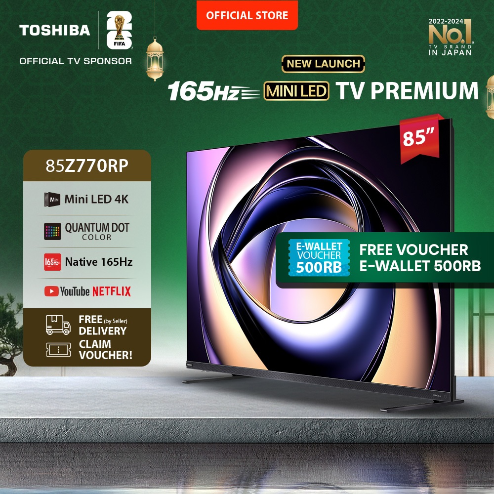 [AI 4K Mini LED 185Hz] Toshiba TV 85" 4K UHD AI Smart TV - Dolby Vision IQ + Atmos Regza ZRi 2.1.2 S