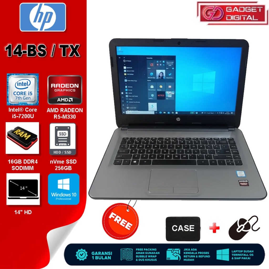 Laptop HP 14 Core i5-7200U Radeon R5 | 8GB / 256GB | 14" HD
