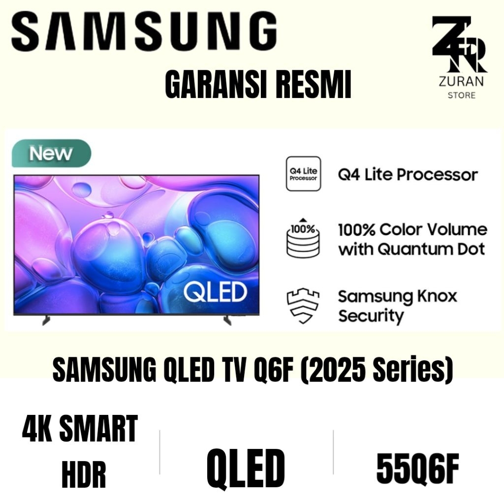 SAMSUNG 55Q6F QLED 4K SMART TV 55 inch 2025 series