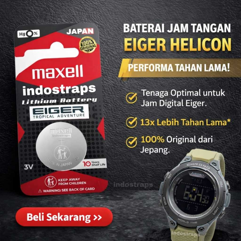 Baterai Jam Tangan eiger helicon watch Maxell Original Japan 3V Lithium Tahan Lama & Mudah Pasang