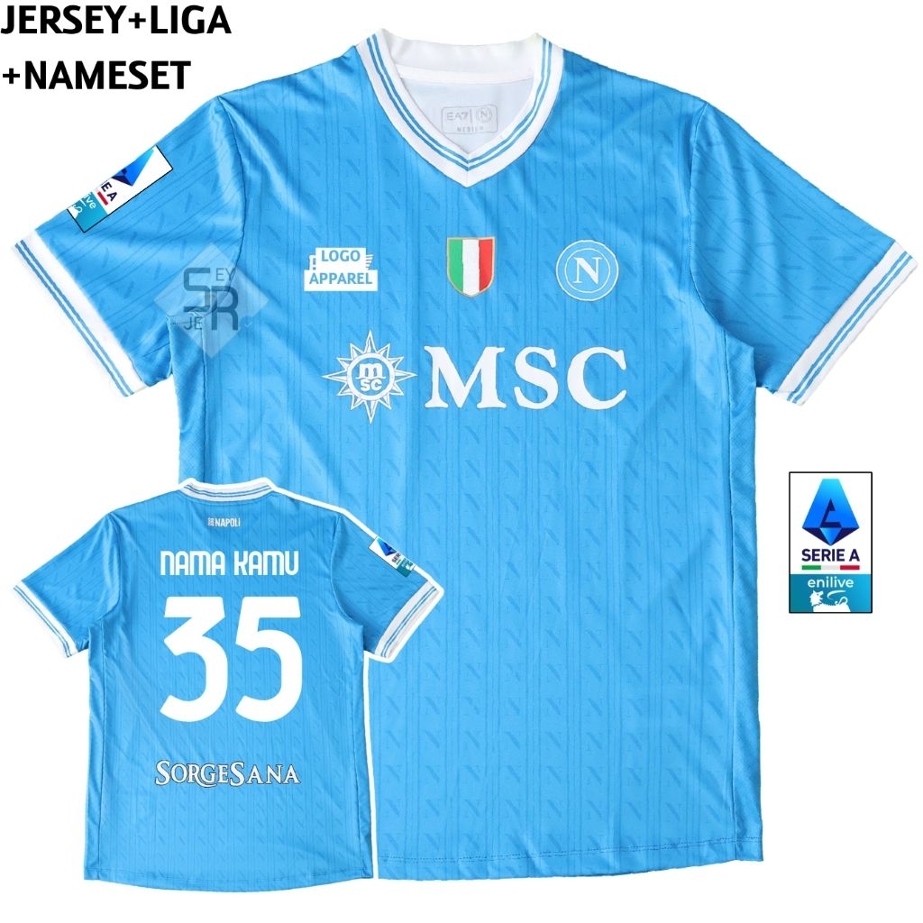 Jersey Napoli Home 2025 2026 - Jersey S.S.C Napoli Terbaru Grade Original