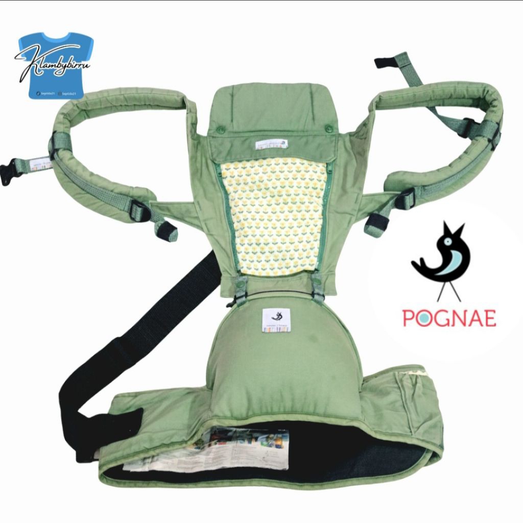 GENDONGAN HIPSEAT POGNAE ORGA WARNA HIJAU HADAP DEPAN organic murah GEMBUL