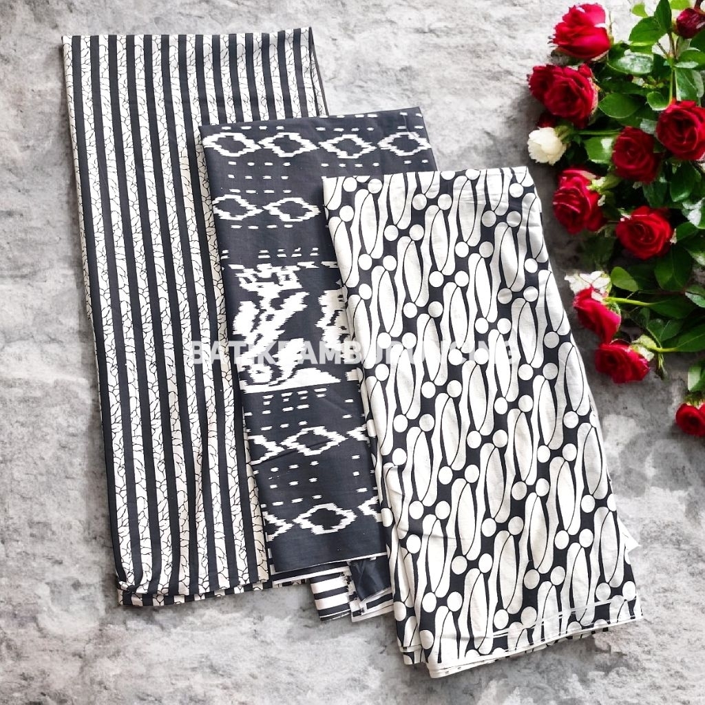 kain batik monokrom hitam putih kain bahan lurik Seno songket